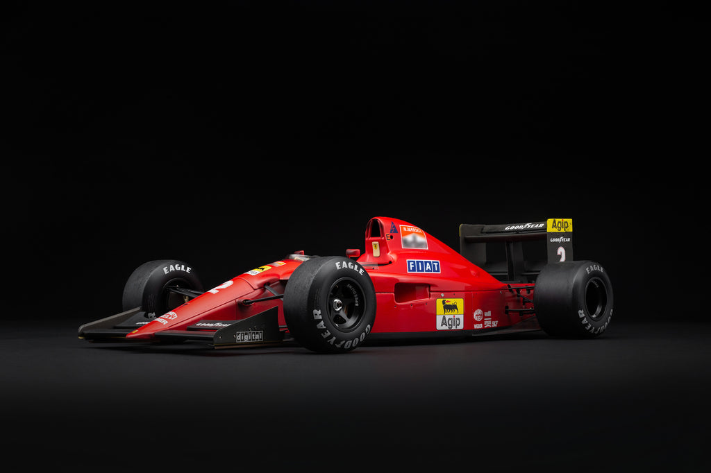 Ferrari F1-90 - Gran Premio de México 1990 - Nigel Mansell - con daños y suciedad en las carreras